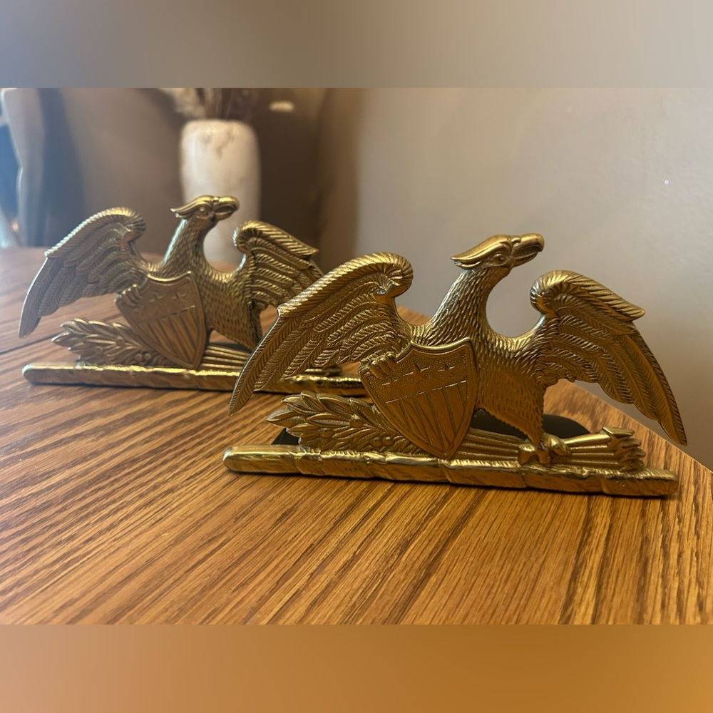 Brass  Spread Eagle Bookend Vm 8-9 By Virginia Metal Crafters 1952